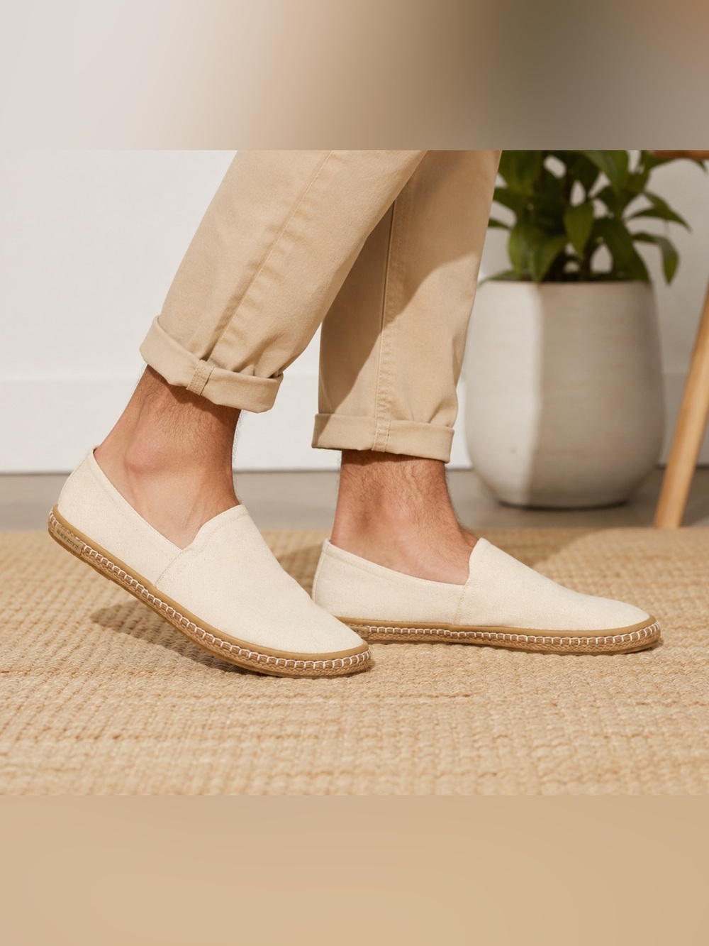 SeaVees Del Mar Espadrille Flax Stretch Canvas Slip On Shoes Men’s 11 EU 44